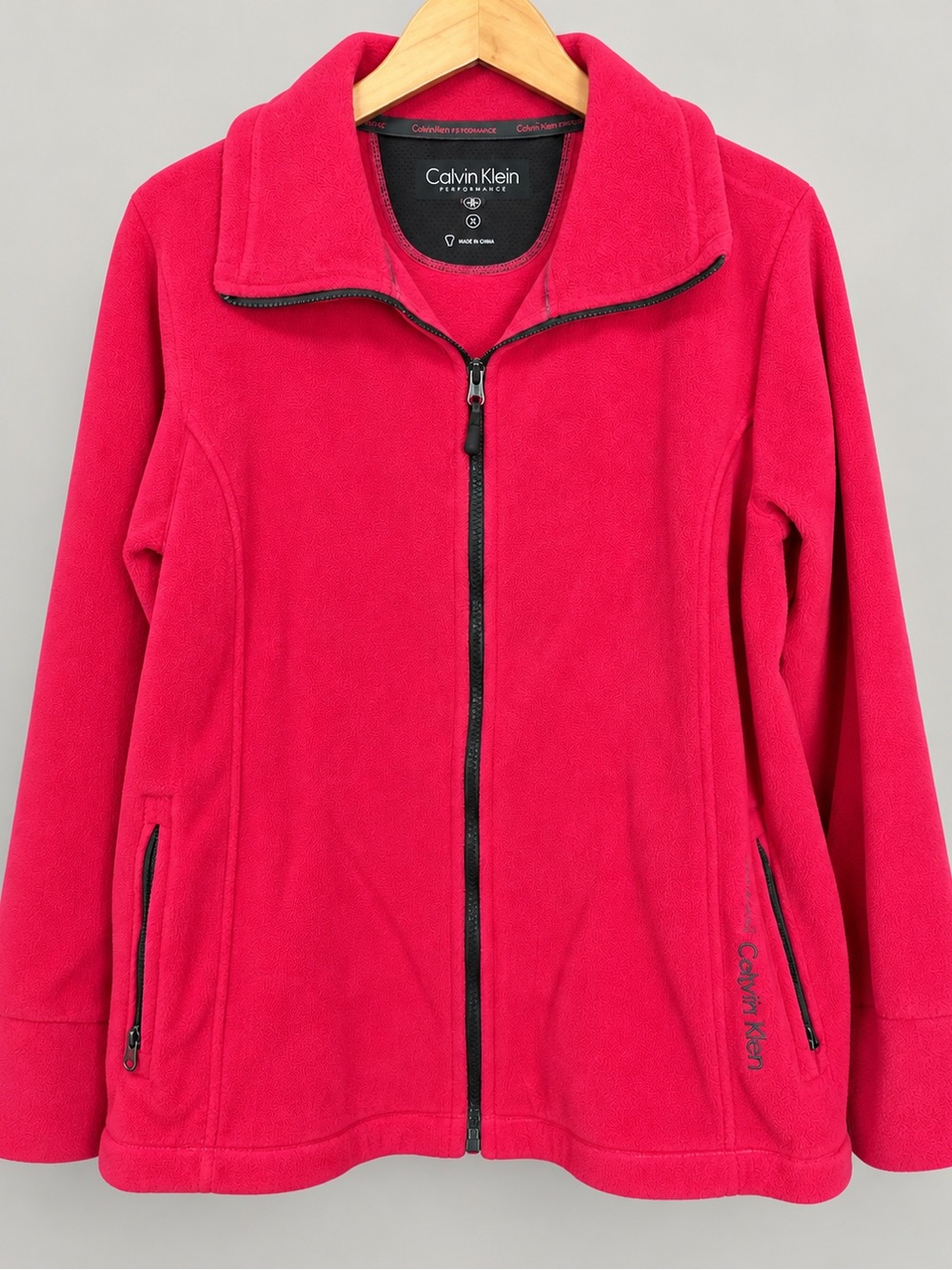 Calvin Klein Raspberry Full-Zip Teddy Fleece Jacket